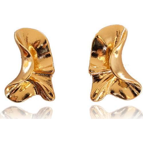 Fashion Irregular Arc Twist Stud Earrings Exaggerated Metal Geometric Wave Earrings Personality Party Jewelry Gift