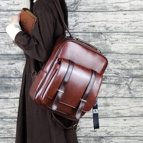 Women Fashion Double Shoulder Bags High Quality Female PU Leather Backpacks for Teenage Girls Sac A Dos Travel Rucksack Mochilas