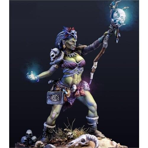 New Unassembled 1/24 75mm THE SHAMAN ORC woman soldier 75mm Resin Kit DIY Toys Unpainted resin model