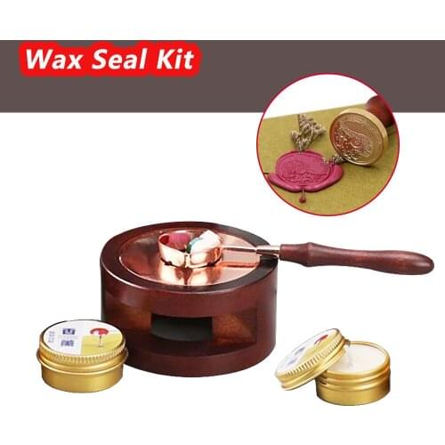 Stamps and Mold Wax Seal Special Wooden Small Melting Furnace Diy Craft Supplies Stamps Wax Seal Stamp Making Tools