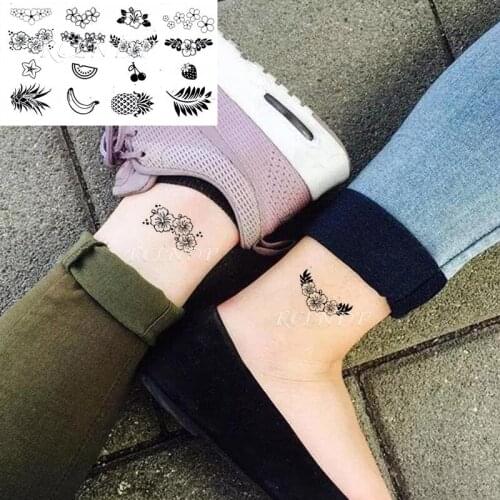 Waterproof Temporary Tattoo Sticker Pineapple Banana Fruit Cherry Strawberry Flower Fake Tatto Flash Tatoo for Kids Men Women