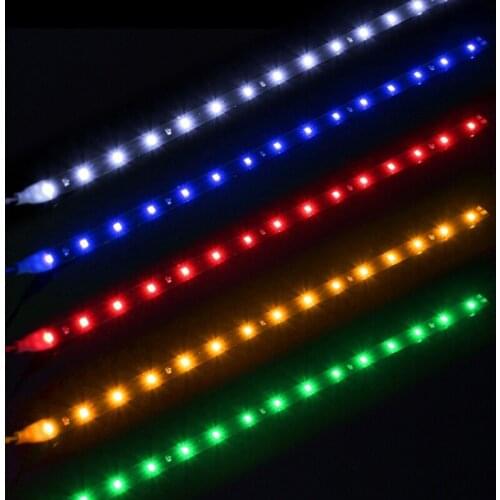 X7AE Car LED Strip Styling Decorative Ambient Light 30CM 15 SMD Lamp Waterproof LED Flexible Atmosphere Light Tape Light