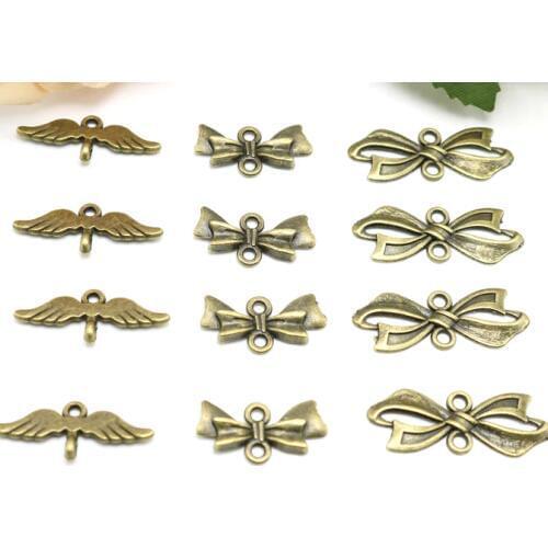 Jewelry finding & components parts Bronze bow tie accessories Double orifice wings diy necklace jewelry materials #JZ503