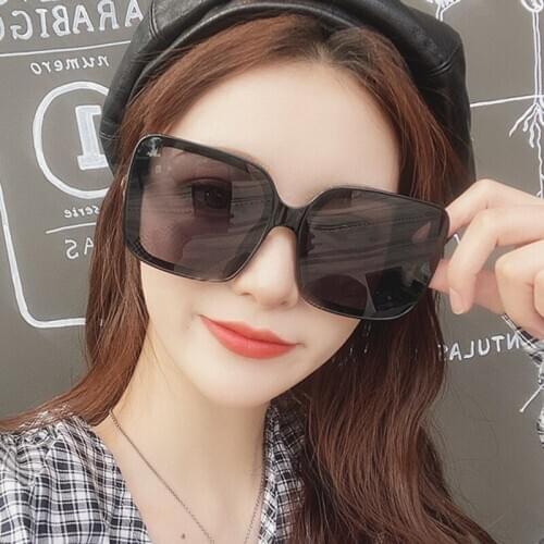 Oversized Square Frame Women Men Sunglasses Gray Tan Lens UV400 Eye Protection Girl Sexy Ladies Fashion Outdoor Eyewear