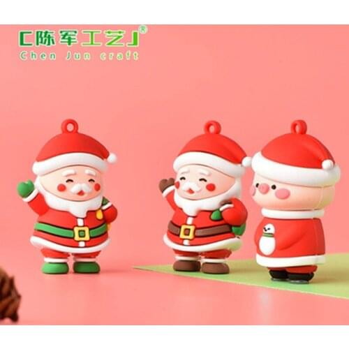 ZOCDOU 1 Piece Christmas Soft Plastic Cartoon Doll Small Statue Figurine Micro Crafts Ornament Miniatures DIY Home Garden Decor