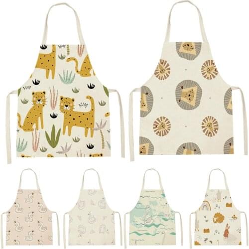 1 Piece Exquisite Animal Plant Animal Apron Housewife Cartoon Female ChildrenS Household Kitchen Apron Cooking Bib Anti-Fouling