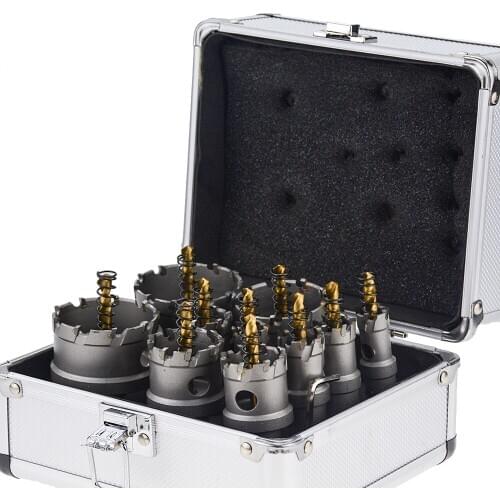 10PCS/BOX 16-53mm TCT Hole Saw Drill Bit sets Alloy Carbide Cobalt Steel Cutter Stainless Steel Plate Iron Metal 18 20 22 25mm