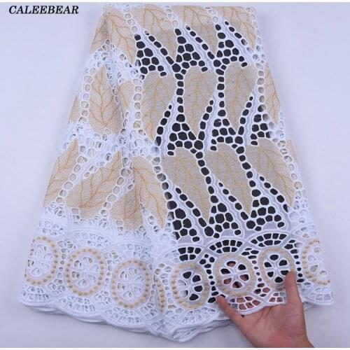 2020 Latest 100% Cotton Embroidery High Quality African Voile Lace Nigerian Dry Cotton Lace Punch Fabric For Party Dress S1976