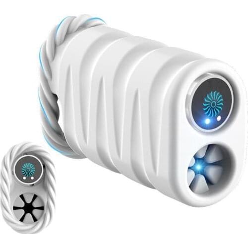 2 in 1 Cock Endurance Trainer Male Massager with Dual 3D Insertable Tunnel,10 Vibration Modes Wearable Sleeve Toys for Adults