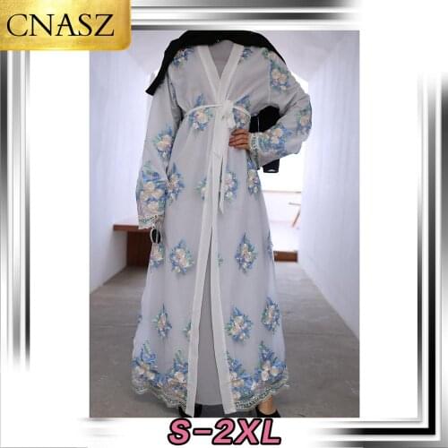 2020 Ramadan Kimono Abaya Robe Dubai Cardigan Muslim Women Marocain Qatar Turkish Islamic Clothing Middle East Dubai New Fashion