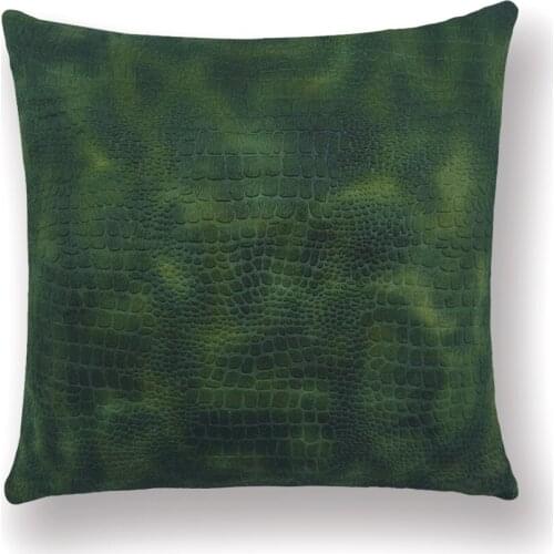 40x40cm Animal Pattern Printing Crocodile Pattern Velvet Material Cushion Cover Green Decorative Pillow Cushion Cover