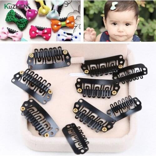 50pcs Black Hair Snap Clips for Extensions U Shape Clip Weave Toupee Wig 9 Teeth Clips Styling Tools Accessores