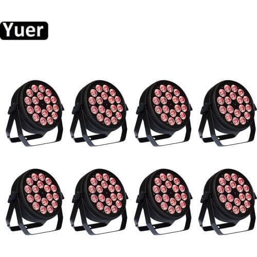 8Pcs/Lot RGBW 4IN1 LED Par 18x10W Stage Light DMX512 7mode 8CH DJ Disco Party High Power Par Light Wedding Strobe Lighting