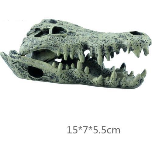 Aquarium Artifical Resin Dinosaur Skull Fish Tank Decoration Simulation Statue Landscape Reptile Cave House