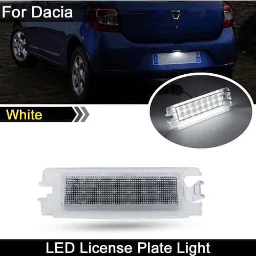 For Dacia Logan I 2004-2012 Sandero I 2008-2012 Renault Clio II Lift 2001-2005 White LED License Plate Light Number Plate Lamp