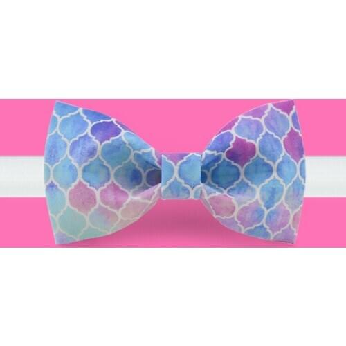 Free shipping 2019 new fashion mens male Original design handmade printed bow tie banquet party groom dress wedding Heart blue