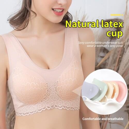 Seamless Lace Bras For Women Underwear BH Sexy Brassiere Push Up Bralette With Pad Latex Bra Without Underwire Bones Female top