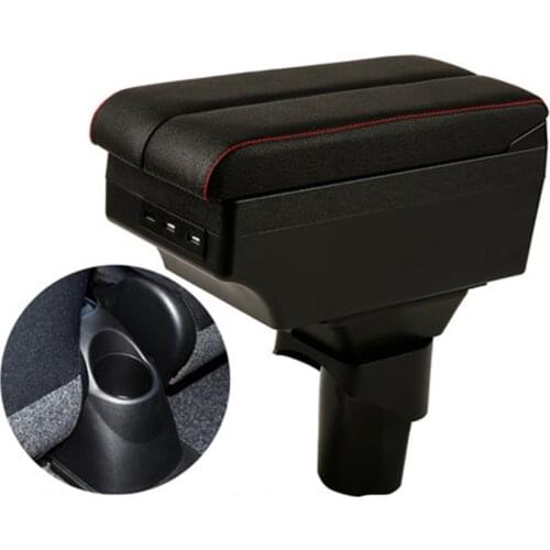For Nissan March Micra K13 MK4 IV armrest box central Store content Storage box with cup holder phone holder USB interface