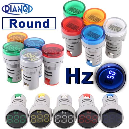 Digital Display Electricity Hertz meter Frequency meter indicator light AC meter Red Tester 0-99Hz Green White