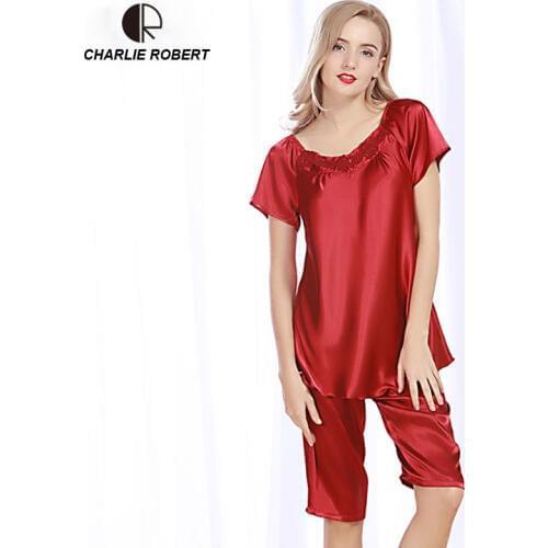 CR 2019 Women Sexy Nightwear 2 Colors Summer Style Summer Shorts PajamasUnderwear Set AP463