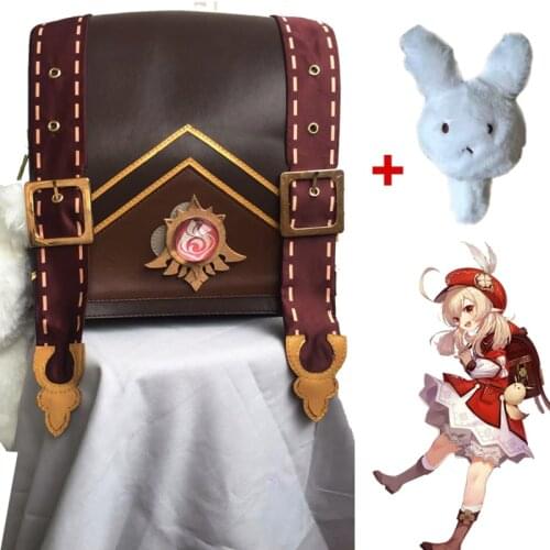 Genshin Impact Klee Cosplay PU Material Bag Plush Pendant Genshin Cosplay Klee Backpack Doll Girl Costume Props LoliAccessories