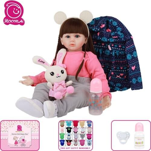 HOOMAI 60 CM New Design Reborn Babies Dolls Cloth Body Realistic Fashion Princess Doll Girl Toy For Kid Christmas Gifts