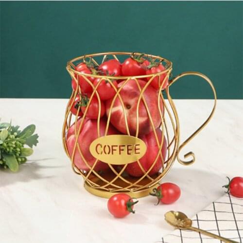 Coffee Capsule Storage Kitchen Snack Fruit Storage Basket Nordic Retro Style Hollow Design Household Gadgets