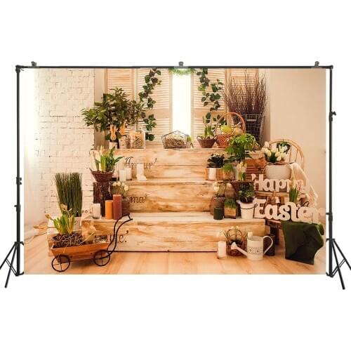 HUAYI Photography Backdrop Easter Interior Decor Baby Child Birthday Customize Photo Background Studio Portraits Photocall W4280