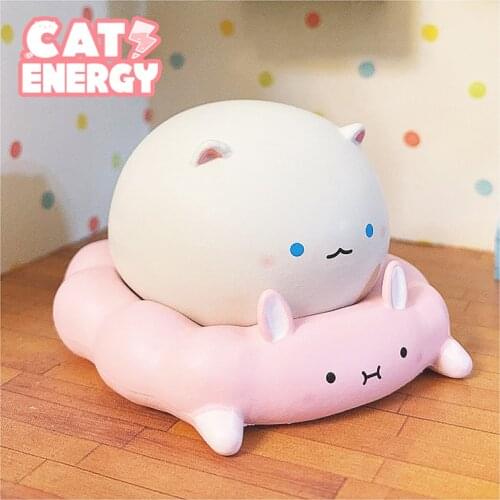 Have Cat Addiction Cute Hand Run Car Toy Girl CatEnergy Cat Group Second Play Blind Box Hand-made Mystery Box Home Decare