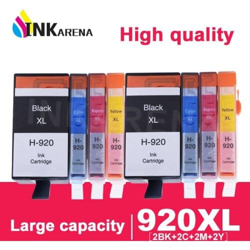 INKARENA 8 Pcs Inkjet Ink Cartridges Replacement for HP920 for HP 920 XL Cartridge Officejet 6000 6500 6500A 7000 7500 Printer