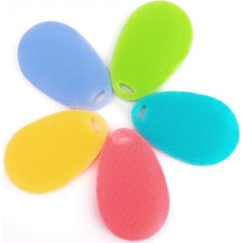 Kitchen Accessories Silicone Dish Washing Brush Bowl Pot Pan Wash Cleaning Brushes Cooking Tool Cleaner Sponge Scouring Pads