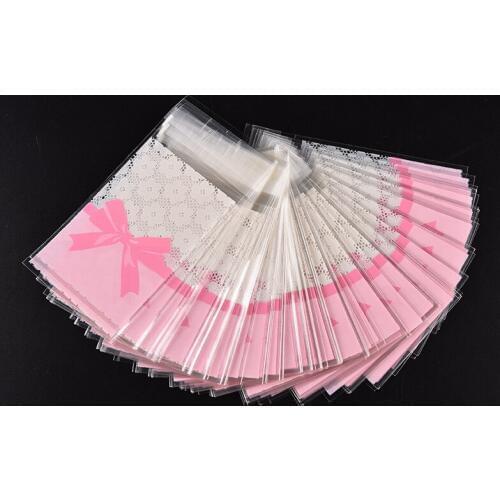 Mini flower lace self-adhesive plastic Souvenir Valve bags for biscuits snack 100pcs/lot