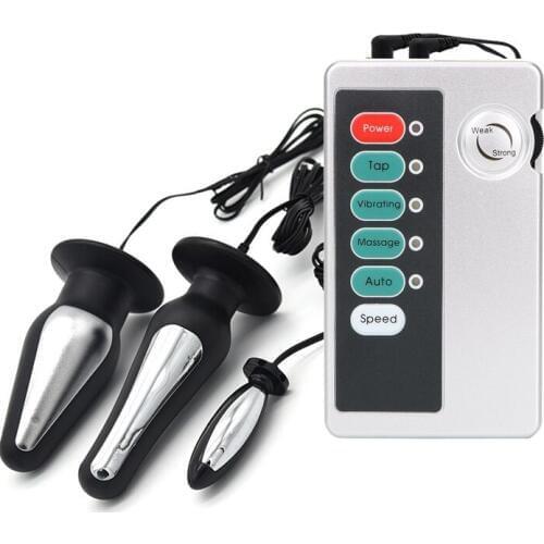 Electric Shock Kit Big Plug Electro Shock Vaginal Anal Plug Massage Prostate Stimulation Medical Themed Sex Toys For Couple