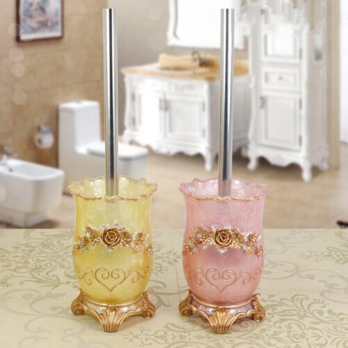 Bathroom Cleaning Brush Holder with stand Set Bathroom Accessories Resin stainless steel toilet brush kit wc brush decoration