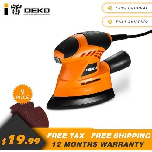 DEKO 2019 NEW Mouse Sander Dust exhaust Mouse Sander Easy to Use with 9 Sheets of sandpaper