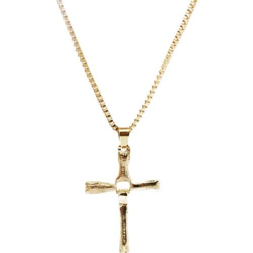 New Hot Style men fashion jewelry gifts The Fast and the Furious Toretto Cross Charms necklace long necklaces JXB332