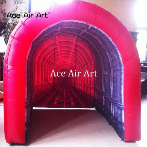 Hot sale portable oxford inflatable mine tunnel,vivid grube tunnel for advertising and photograph made in China