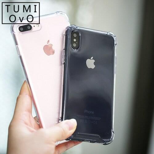 Simple Airbag drop prevention For iPhone X Xr Xs Max 6 6s 7 8 Plus Thicken Soft Transparent TPU Clear Silicone Full Cover Case