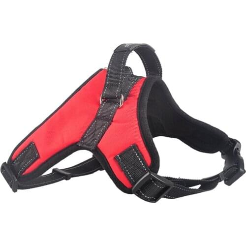 Dog Adjustable Harness Pets Collar Leather Pads Medium Large Pet Dog Harness Vest Reflective Training Strap Dog Harnesses