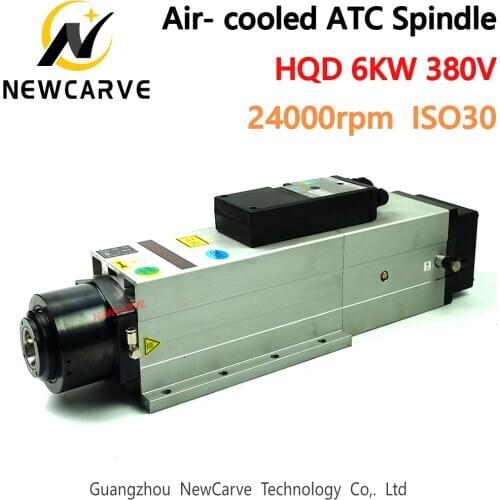 6KW ATC Spindle Air Cooled 380V 24000rpm Automatic Tool Change Spindle Motor For CNC Woodworking Router NEWCARVE