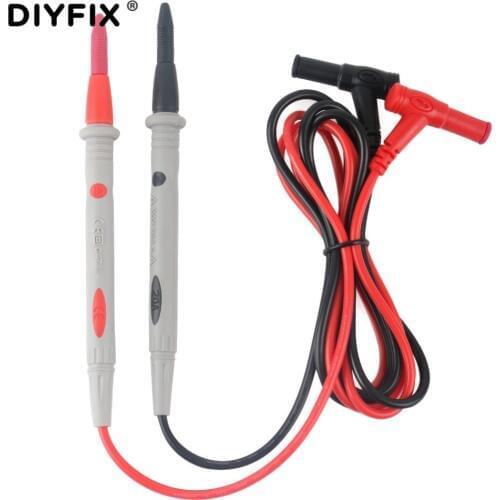 DIYFIX 1Pair CAT III 1000V 20A Silicone Wire Probe Tester Leads Pin for Digital Multimeter Needle Tip Multi Meter Tester Probe