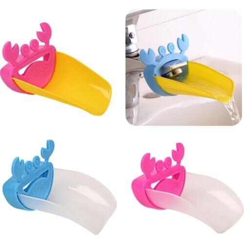 Cute Faucet Extender Sink Crab Shape Safe Hand-Washing Helper for Toddlers Kids Bathroom Kitchen Water Spout Tap Extender