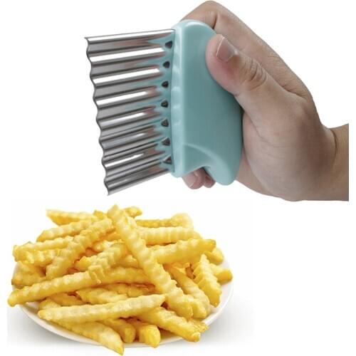 Stainless Steel Wavy Potato Cutter Kitchen Potato Cutter Knife Slicer
