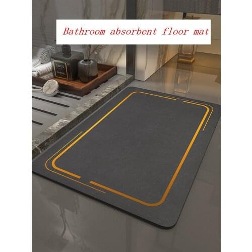 Bathroom absorbent floor mat Toilet anti-slip door mat Kitchen oilproof leather Strip carpet Living room entrance decoration rug