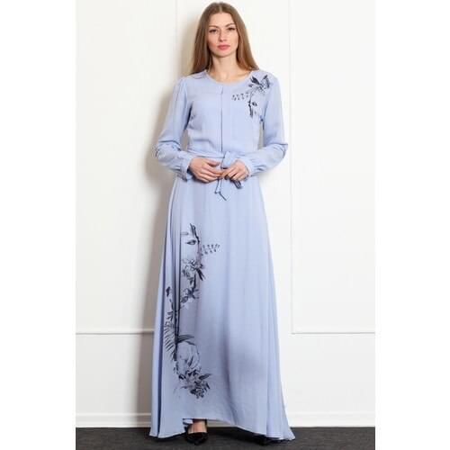 Pinkmark Women Blue Dress LONG TESETTUR MUSLIM OFF DUBAI ARABIC WOMEN DRESS QUALITY GUZEL HOT SOFT