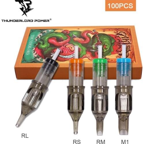 100pcs RL RS RM M1 Disposable Sterilized Tattoo Cartridge Needles for Permanent Makeup Cartridge Machines Grips Tattoo Supplies