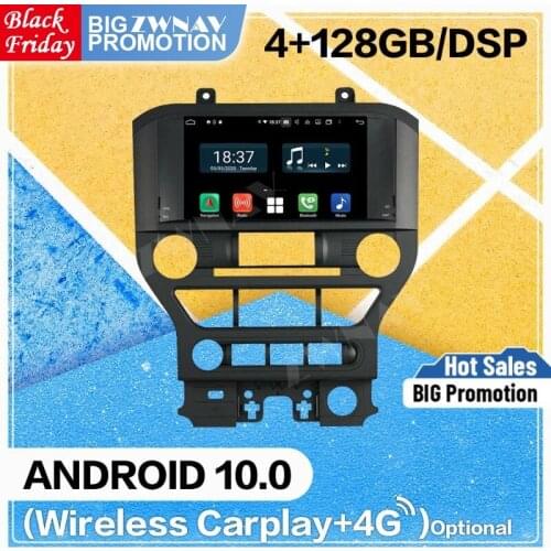 128G Carplay Android 10 DVD Player for Ford Mustang 2015 2016 2017 2018 2019 2020 GPS Auto Audio Radio Receiver Stereo Head unit