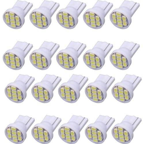 20 Pieces T10-1206-8SMD Directional Signal Indicator Light Bulb - Cold White