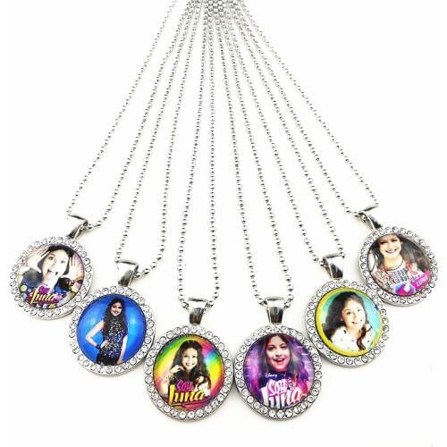 24pcs Super pop singer Soy Luna necklace Soy Luna Photo silver moon glass pandent Jewellery wholesale for girl party gift
