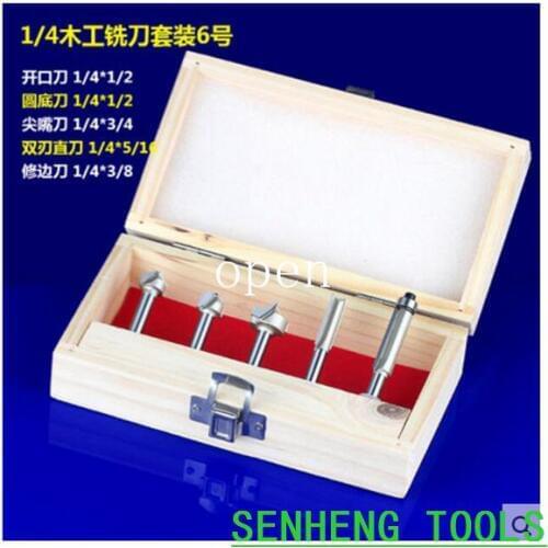 5pieces/set 1/4shank slot trimming carving classical ogee milling cutters wood working tools cnc router bits